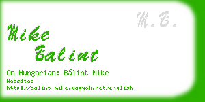 mike balint business card